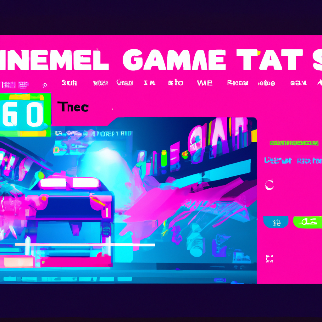 screenshot of a neon pixel scene